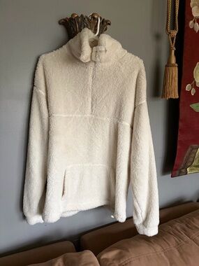 SO Cream Plush Funnel Neck Sweater